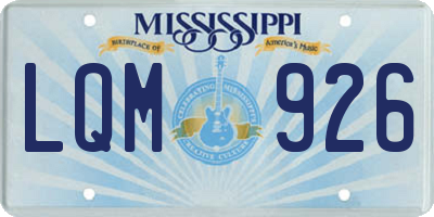 MS license plate LQM926
