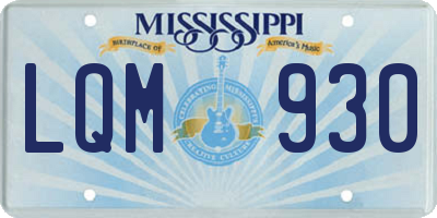 MS license plate LQM930