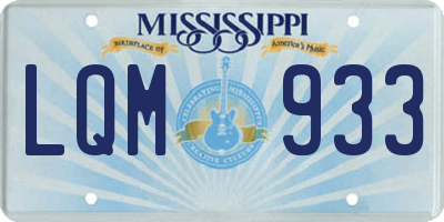 MS license plate LQM933