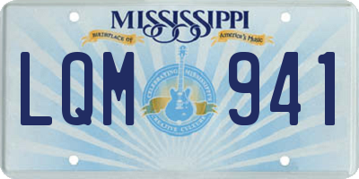 MS license plate LQM941