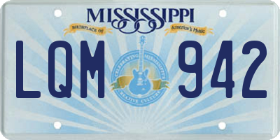 MS license plate LQM942