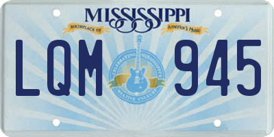 MS license plate LQM945