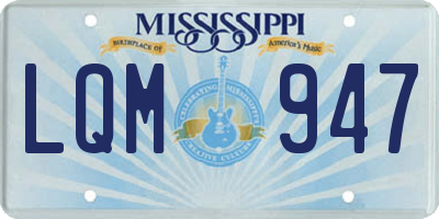 MS license plate LQM947
