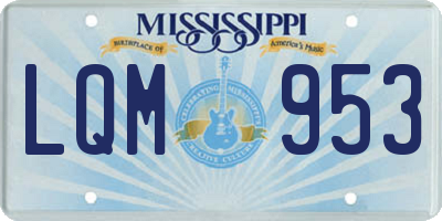 MS license plate LQM953