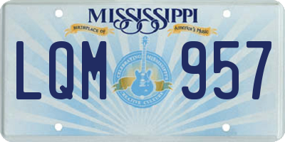 MS license plate LQM957