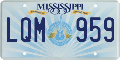 MS license plate LQM959