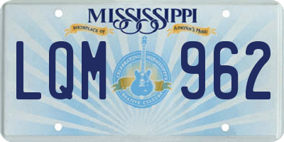 MS license plate LQM962