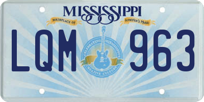 MS license plate LQM963
