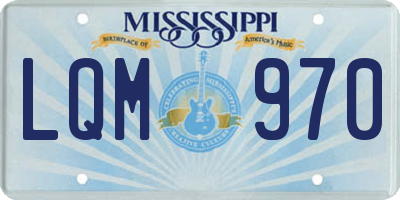 MS license plate LQM970