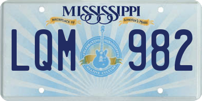MS license plate LQM982