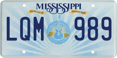 MS license plate LQM989
