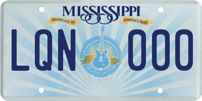MS license plate LQN000