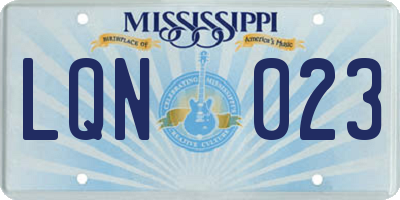 MS license plate LQN023