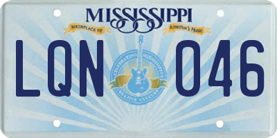 MS license plate LQN046