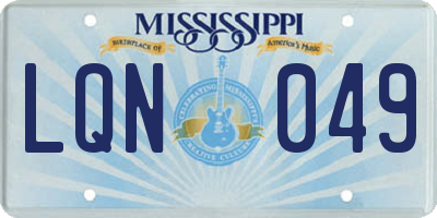MS license plate LQN049