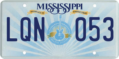 MS license plate LQN053