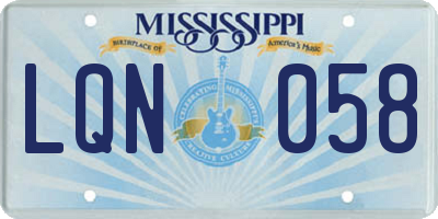 MS license plate LQN058