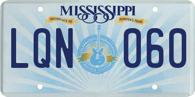 MS license plate LQN060