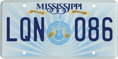 MS license plate LQN086