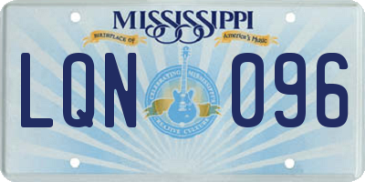 MS license plate LQN096