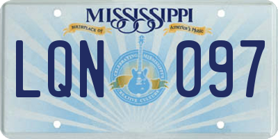 MS license plate LQN097