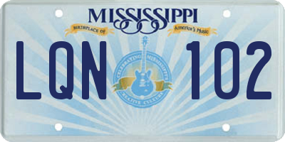 MS license plate LQN102