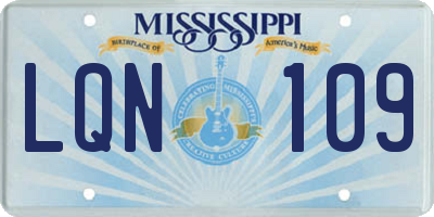 MS license plate LQN109