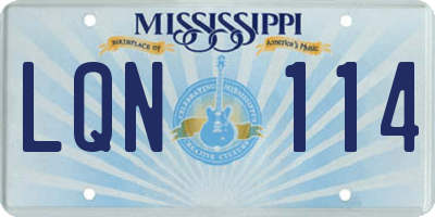 MS license plate LQN114
