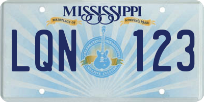 MS license plate LQN123