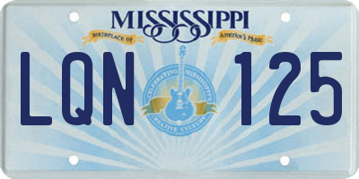MS license plate LQN125