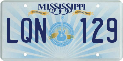 MS license plate LQN129