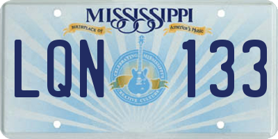MS license plate LQN133