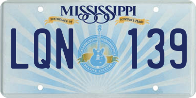 MS license plate LQN139