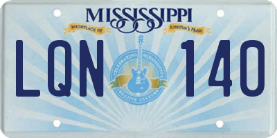 MS license plate LQN140