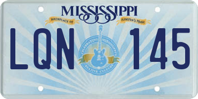 MS license plate LQN145