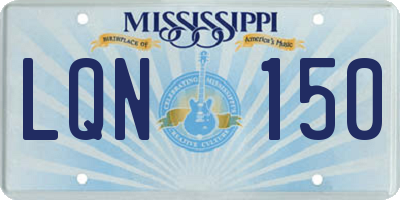MS license plate LQN150