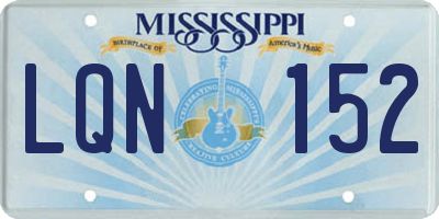 MS license plate LQN152