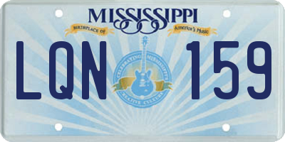 MS license plate LQN159