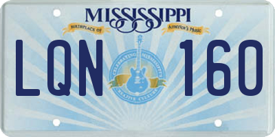 MS license plate LQN160