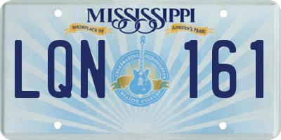 MS license plate LQN161