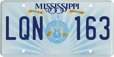 MS license plate LQN163