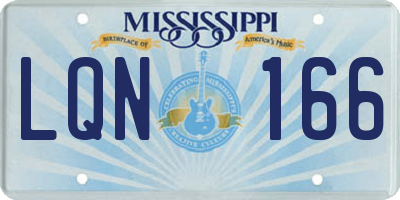 MS license plate LQN166
