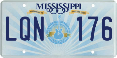 MS license plate LQN176