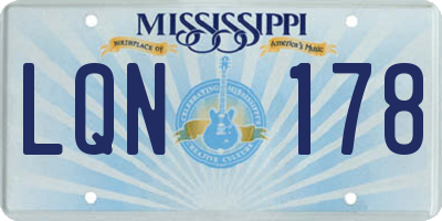 MS license plate LQN178
