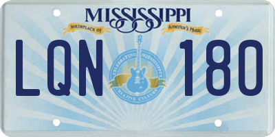 MS license plate LQN180
