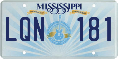 MS license plate LQN181
