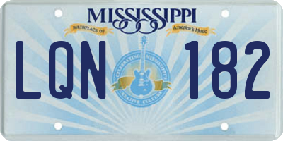 MS license plate LQN182