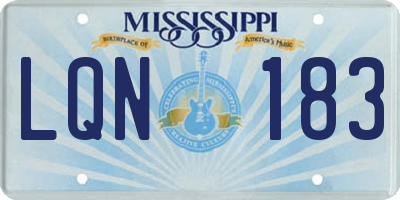 MS license plate LQN183