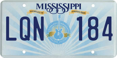 MS license plate LQN184