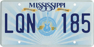 MS license plate LQN185